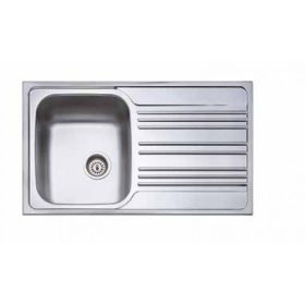   1mély+csepegtető fém mosogató KM-173 KM 86x50 csaplyuk nélkül/Belevágós 17cm