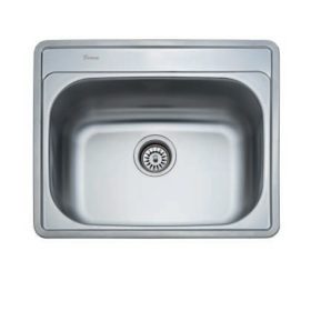   2mély fém mosogató szifonnal KM-98 KM 50x40 csaplyuk nélkül/Belevágós