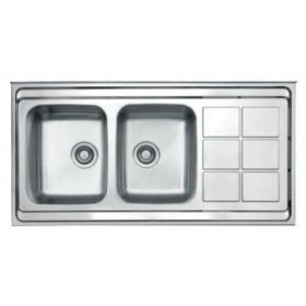   2mély+csepegtető fém LT 1200.600.20 mosogató  1200*600*190 jobbos