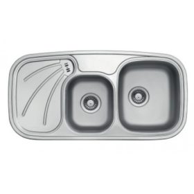   2mély+csepegtető fém W 1000.500.18 W mosogató  1000*500*200 csaplyuk nélkül