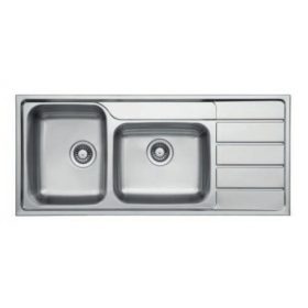   2mély+csepegtető fém WV 1160.500.20 mosogató  1160*500*200 csaplyuk nélkül