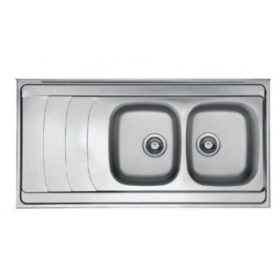   2mély+csepegtető fém WV 1200.600.20 mosogató  1200*600*195 jobbos