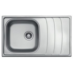   1mély+csepegtető fém mosogató WV 860.500 860*500*190 csaplyuk nélkül