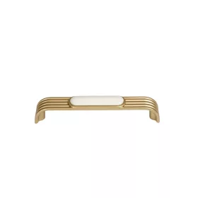   M89-128 141x20x30  fogantyú matt sárgaréz-elefántcsont fém-porcelán