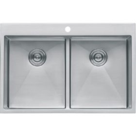   2 mély szálhúzott inox mosogató 780*500 MEX780.500  C szűrőkosaras lefolyógarn.