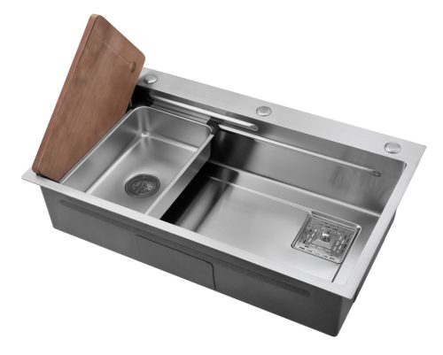 1 mély szálh. inox mosogató 860*500 U Mex inox + ajándék szappanadagoló