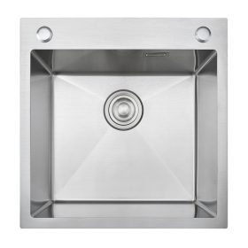   1 mély szálhúzott inox mosogató 450*450 Mex inox + ajándék szappanadagoló