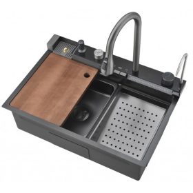   1 mély VEX antr. mosogató +zuh.csaptelep 750*460+pohármosó, szappanadagoló