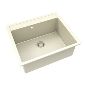   1mély MILAN mosogató 50*60 krém KEVMIL silgranit, szifonnal