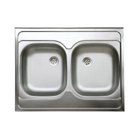 LIVINOX 132 60-as  mosogató, teletetős kétmedence natúr