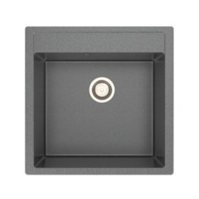 Lina 50 x 50 antracit KEVMIL silgranit mosogató, szifonnal