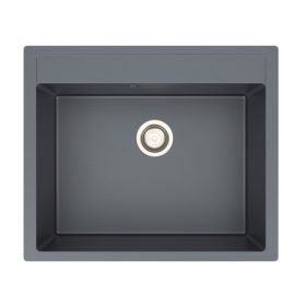   Milan 50 x 60 metál szürke KEVMIL silgranit mosogató, szifonnal