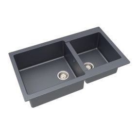   Pyramid 50 x 85 metál szürke KEVMIL silgranit mosogató, szifonnal