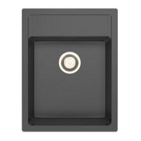 Seri 50 x 39 fekete KEVMIL silgranit mosogató, szifonnal