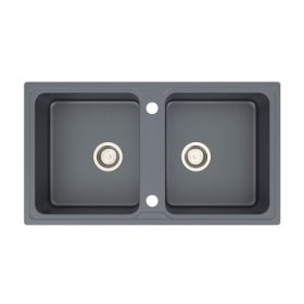   Themis 43 x 77 metál szürke KEVMIL silgranit mosogató, szifonnal