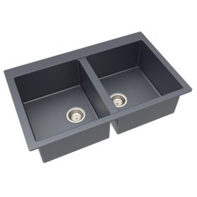   Vivien 50 x 78 metál szürke KEVMIL silgranit mosogató, szifonnal